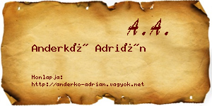 Anderkó Adrián névjegykártya