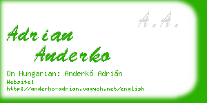 adrian anderko business card